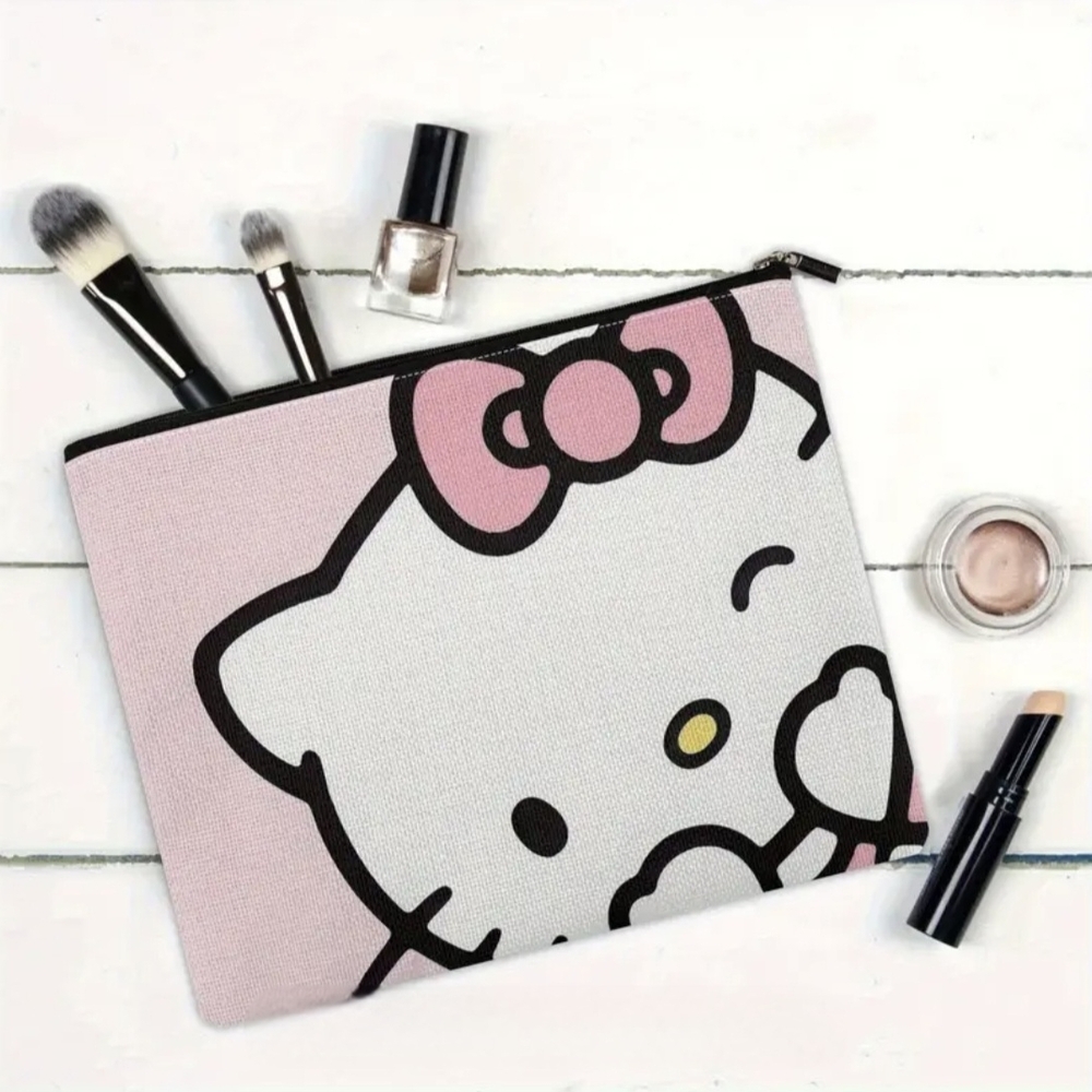 Sanrio Hello Kitty Pink and White Cosmetic Pouch - Picture 5 of 5